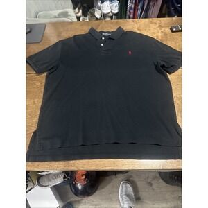 Polo By Ralph Lauren Mens Large Polo Shirt Black Red Horse GUC